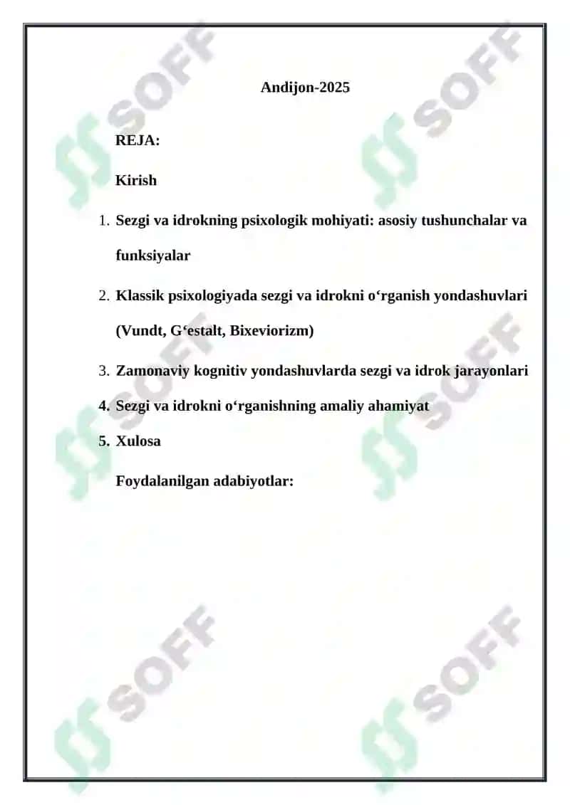 Sezgi va idrokni o‘rganishdagi yondashuvlar 2