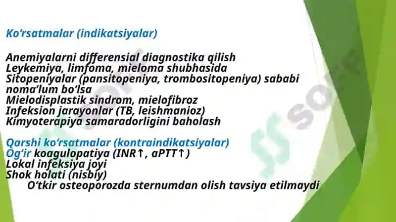 Suyak koʻmigini olish texnikasi, turlari 2