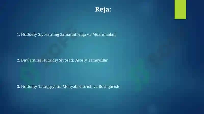 Davlatning mintaqaviy siyosati 2