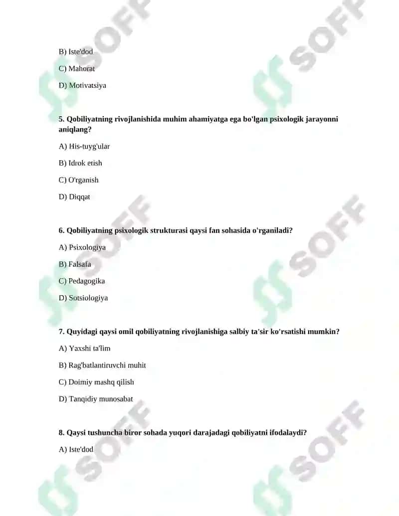 Qobilyatlarning psixalogik strukturasi 2