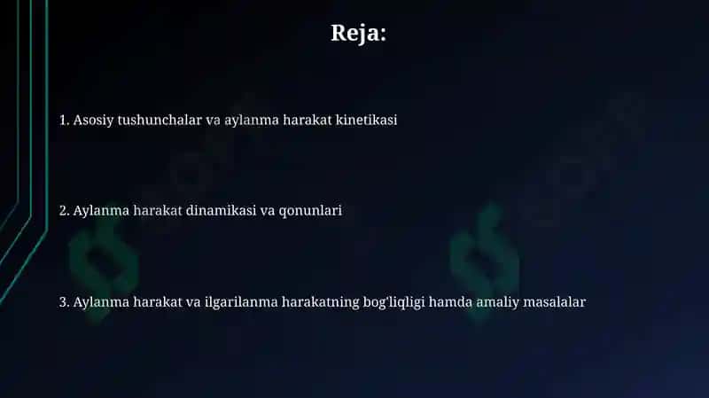 Aylanma jismining harakati 2