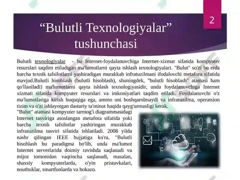 Biznes jarayonlarida bulutli hisoblash texnologiyalari 2