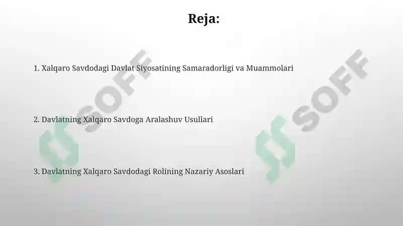 Xalqaro savdoda davlatning roli 2