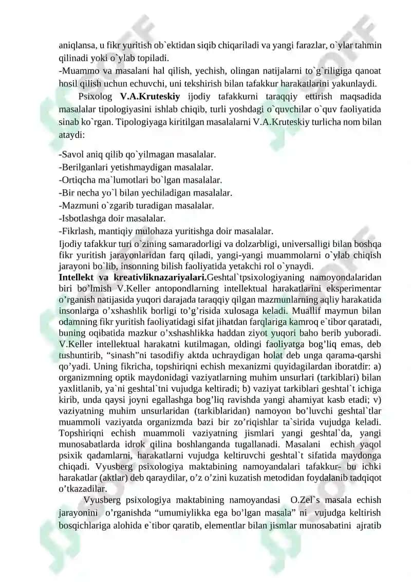Xulosa qilish Kreativ jarayon 2