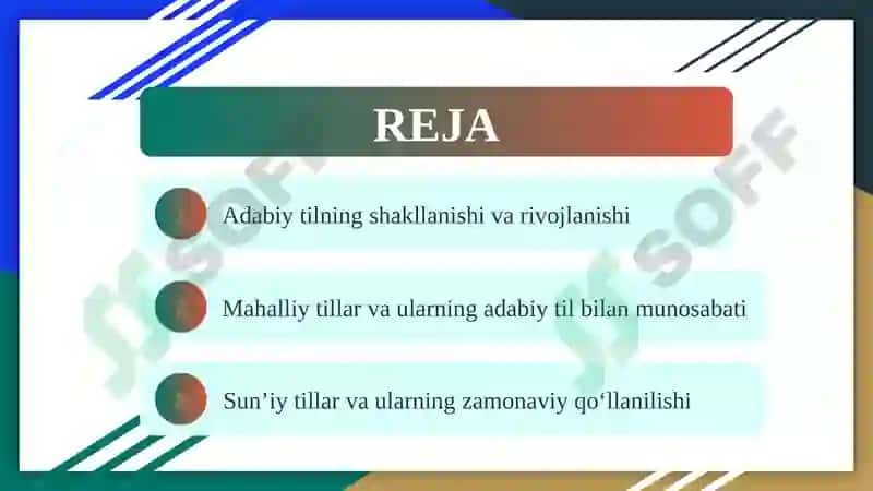 Adabiy til va mahalliy tillar. Sunʼiy tillar 2