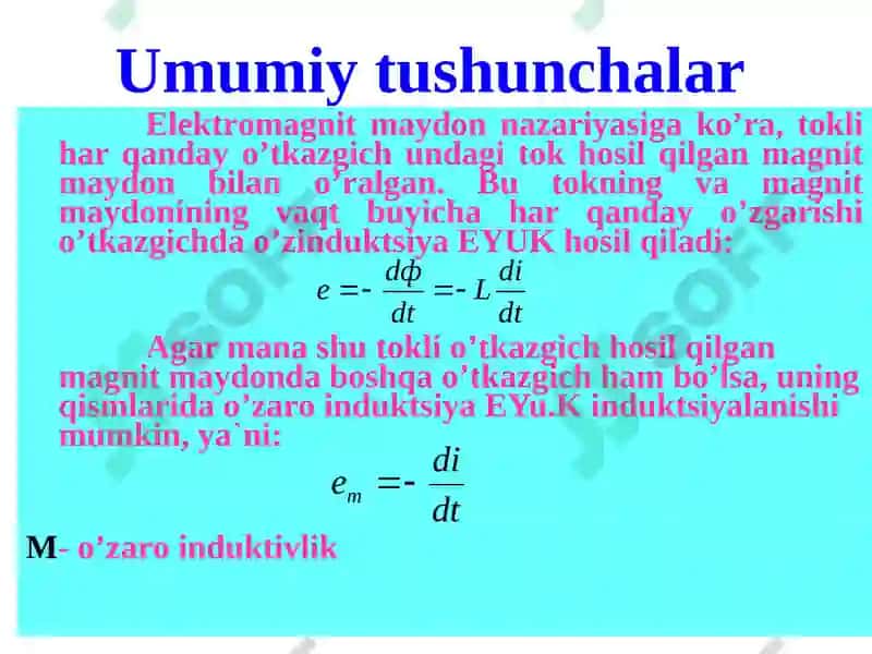 INDUKTIV BOG’LANGAN ZANJIRLAR 2