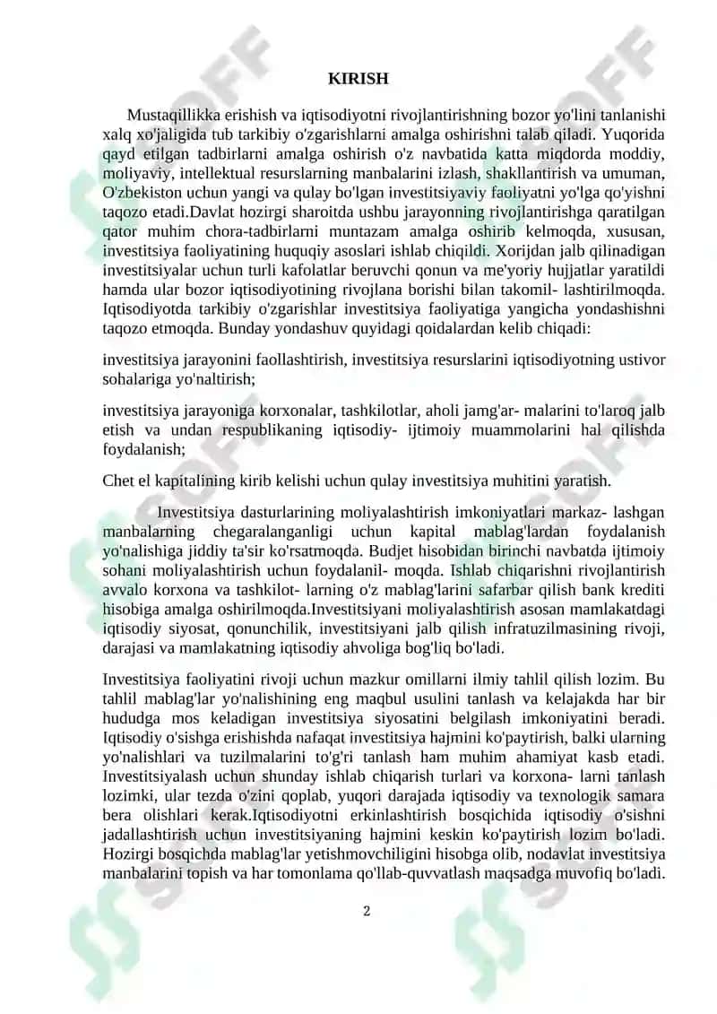 Investitsiyaning mohiyati manbalari va shakllari 2