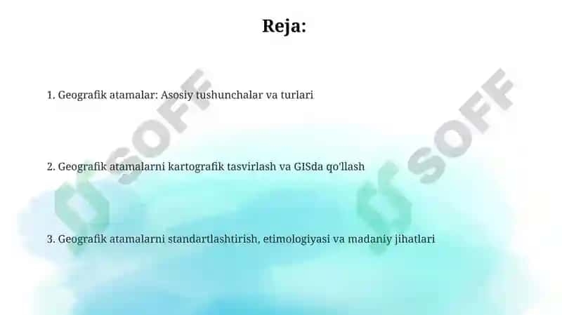 Geografik terminlar bilan ishlash 2