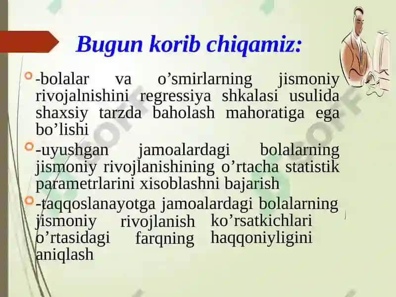 Bolalar va o'smirlarning jismoniy rivojlanishini tekshirish usullari 2