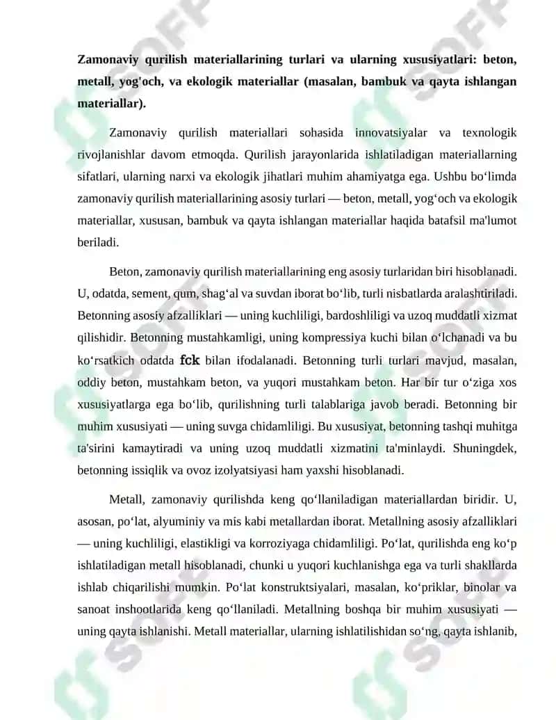 Zamonaviy qurilish materiallari 2