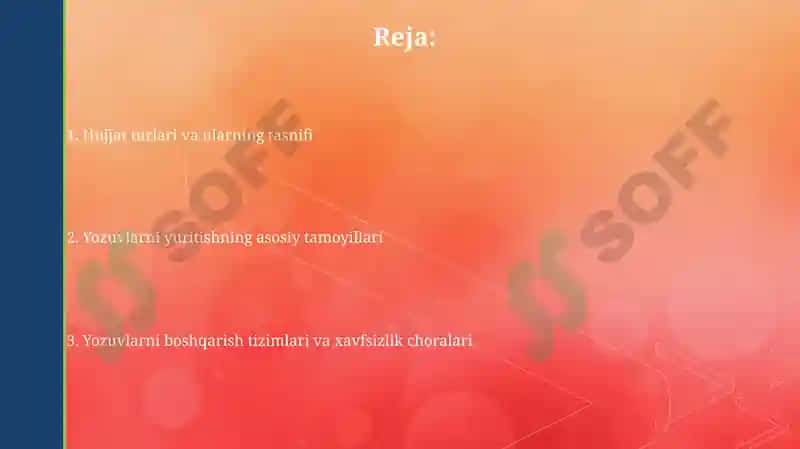 Hujjat turlari va ish yuritish asoslari 2
