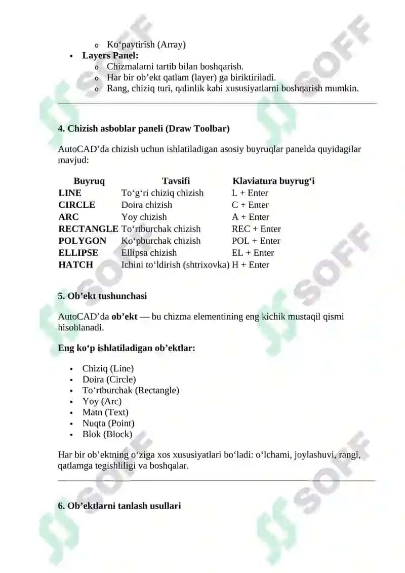 AutoCAD dasturida ishlash bo‘yicha qo‘llanma (2D) 2