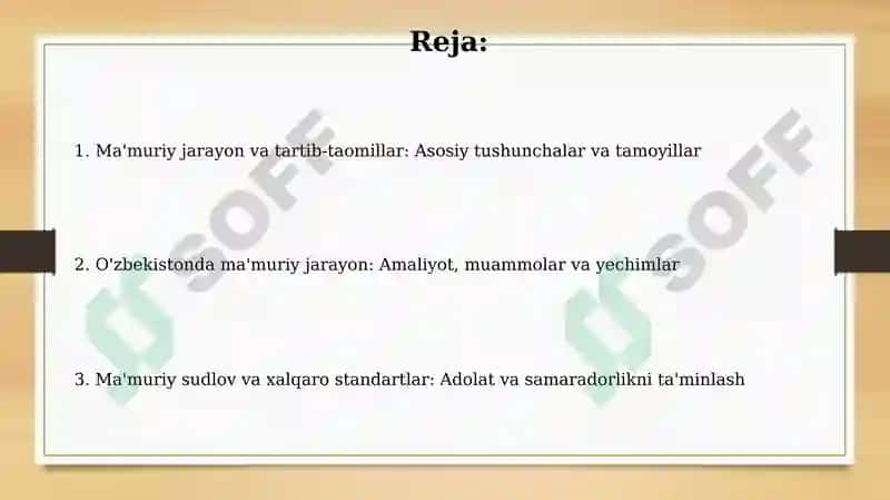 Ma'muriy jarayon va mamuriy protseduralar 2