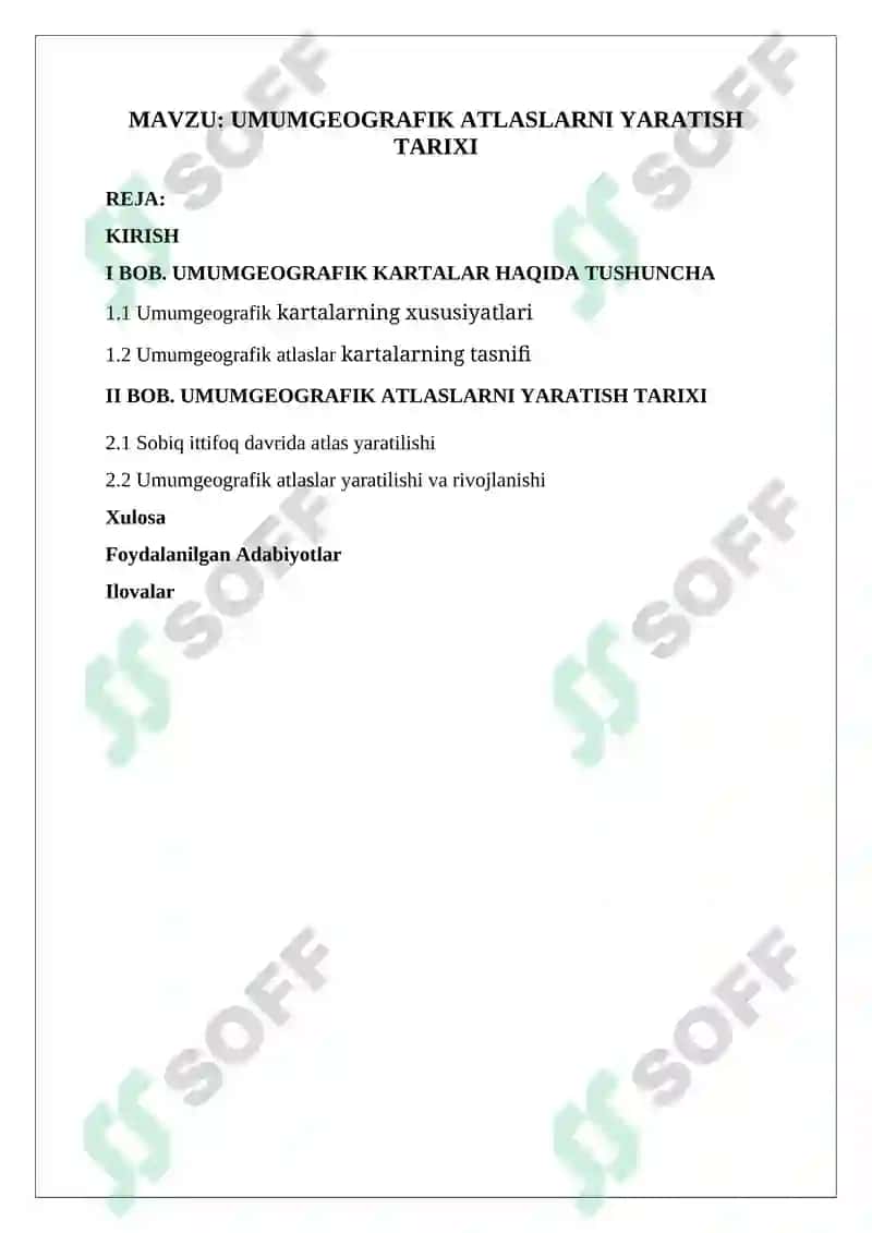 UMUMGEOGRAFIK ATLASLARNI YARATISH TARIXI 2