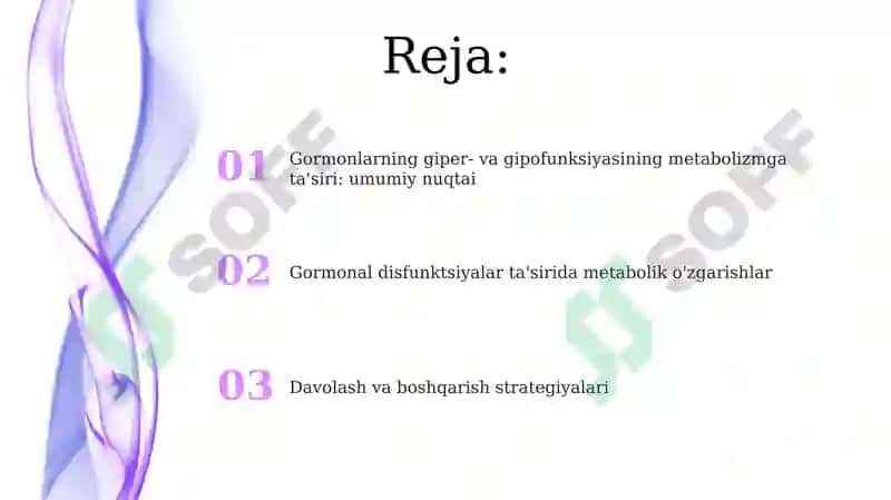 Gormonlarning giper va gipofunktsiyasini metobalizmning o'zgarishiga ta'siri 2