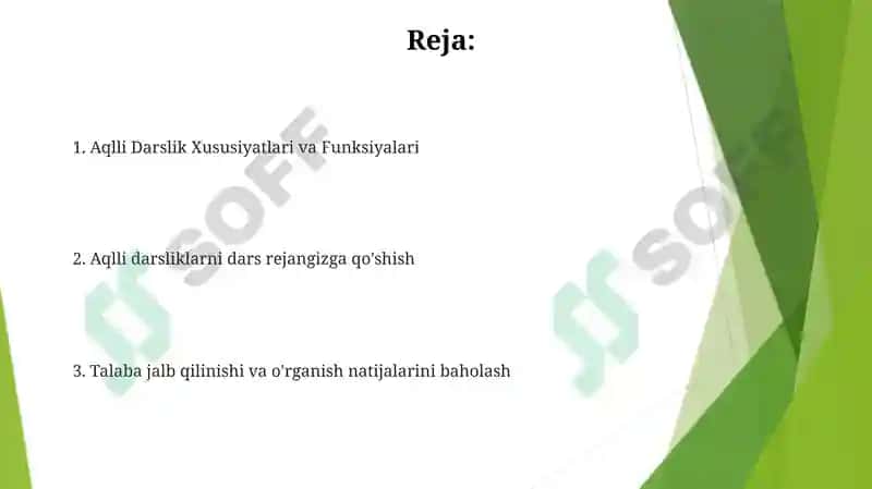 Aqlli Darslik Xususiyatlari va Funksiyalari 2