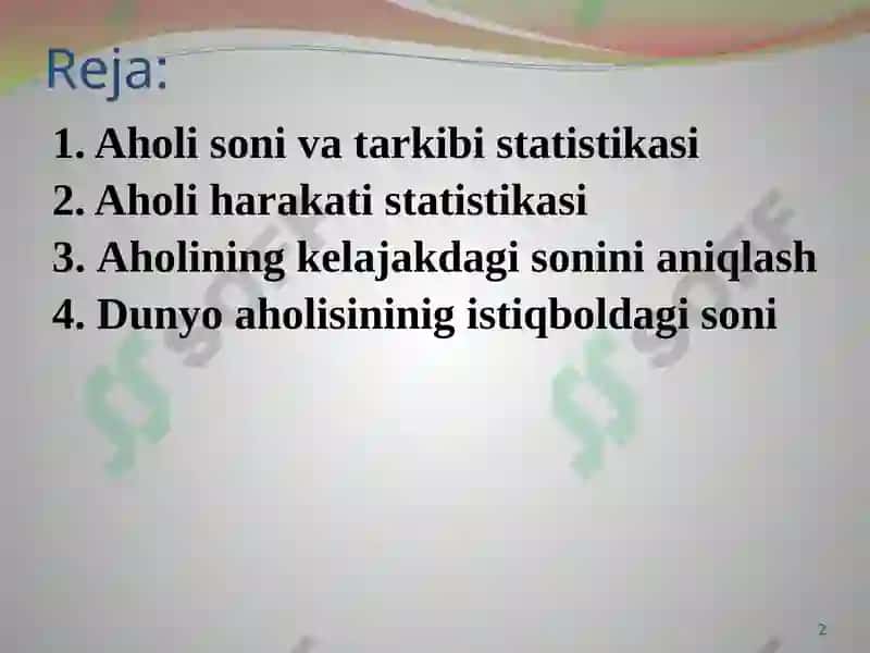 Aholi Statistikasi 2