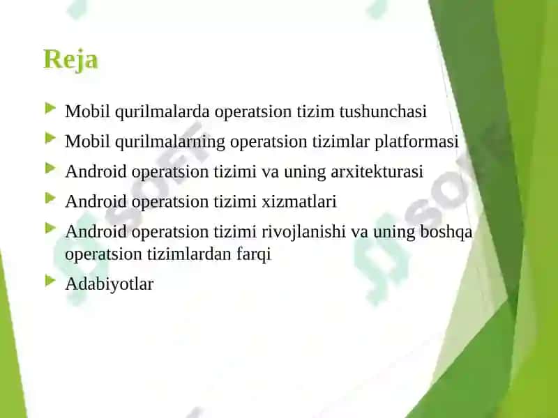Mobil qurilmalar uchun operatsion tizimlar 2