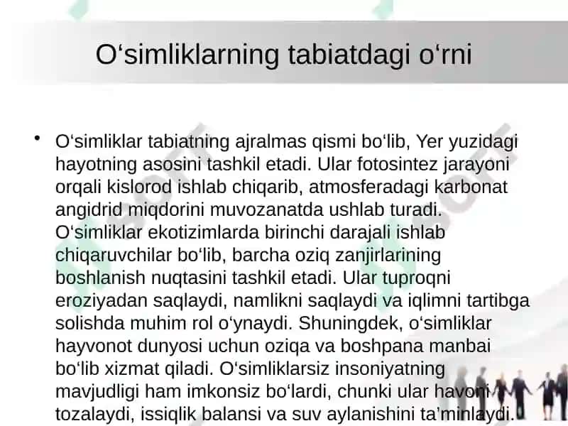 O‘simliklar dunyosini muhofaza qilish 2