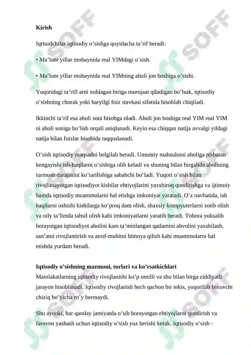 Iqtisodiy o’sish va milliy boylik 2