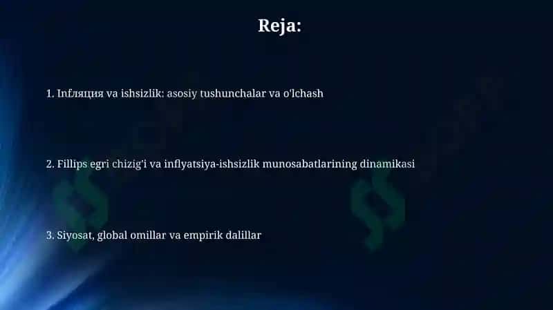 Inflyatsiya va ishsizlik 2