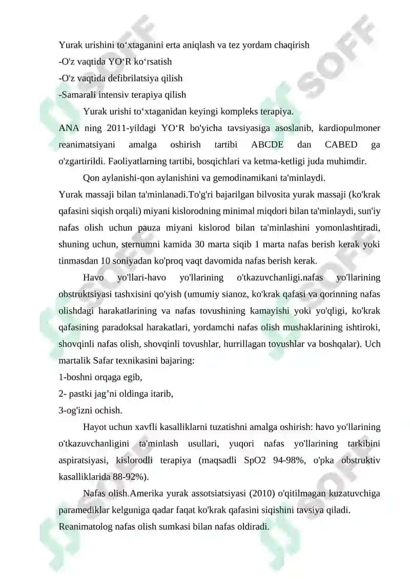 Yurak o'pka reanimatsiyasi 2