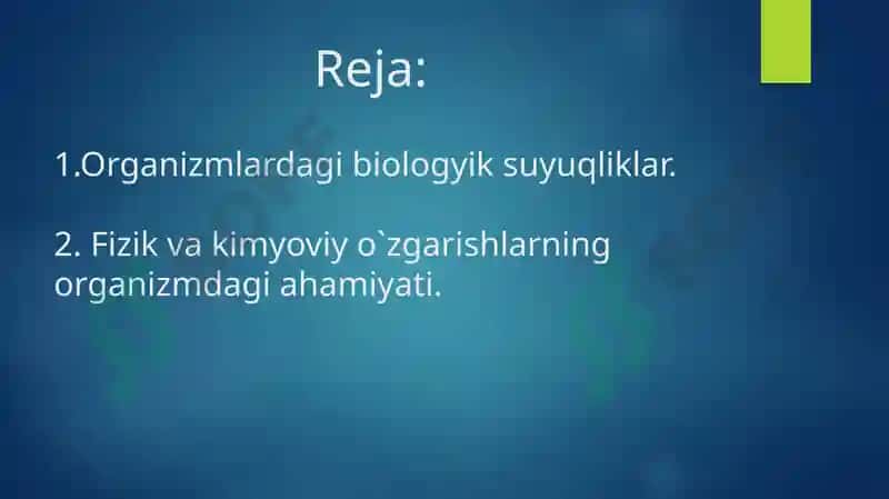 Organizmning biologik suyuqliklari 2