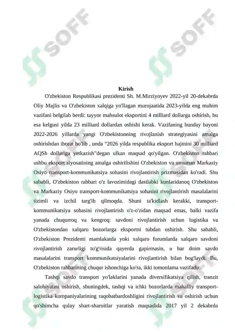 MARKAZIY OSIYO VA UZOQ XORIJIY MAMLAKATLARDA TRANSPORT SANOATINING HOZIRGI HOLATI VA RIVOJLANISH ISTIQBOLLARI 2