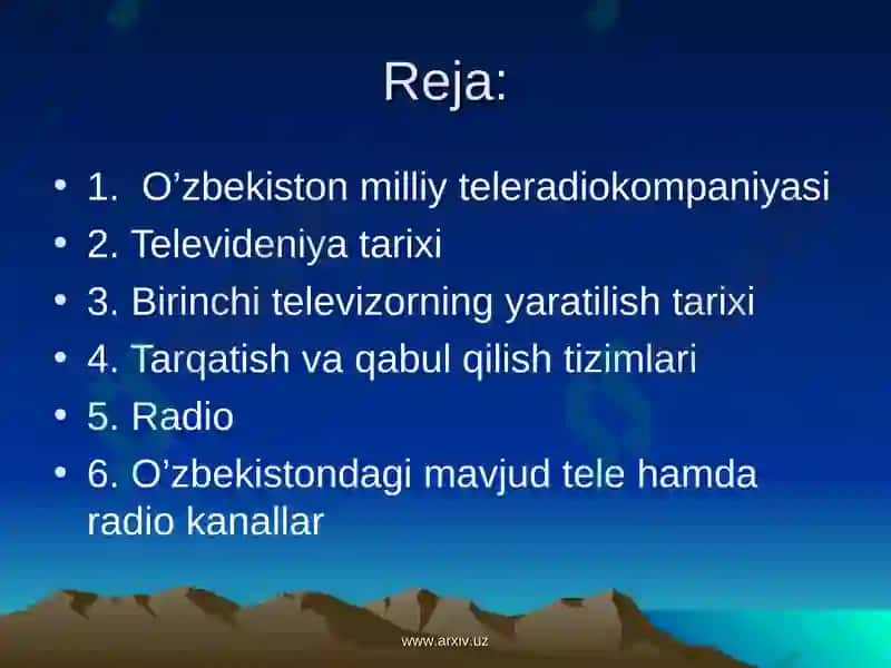 Televidiniya ko’ngilochar sanoat sifatida 2