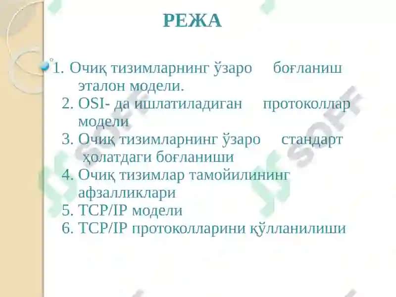 Очиқ тизимларнинг ўзаро боғланиш 2
