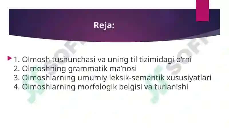 Olmosh. Olmoshning grammatik manosi 2