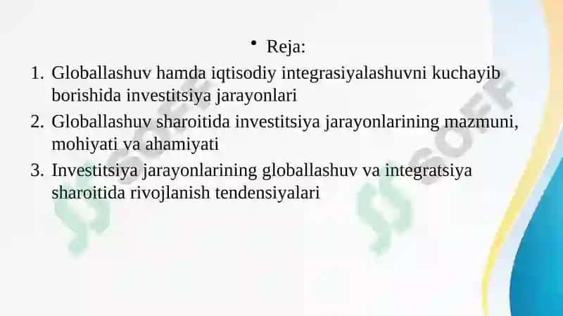 Xalqaro iqtisodiy integratsiya va globallashuv 2