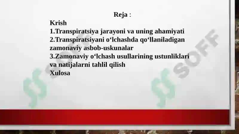 Transpiratsiya jadalligini aniqlashda zamonaviy asbobuskunalardan foydalanish 2