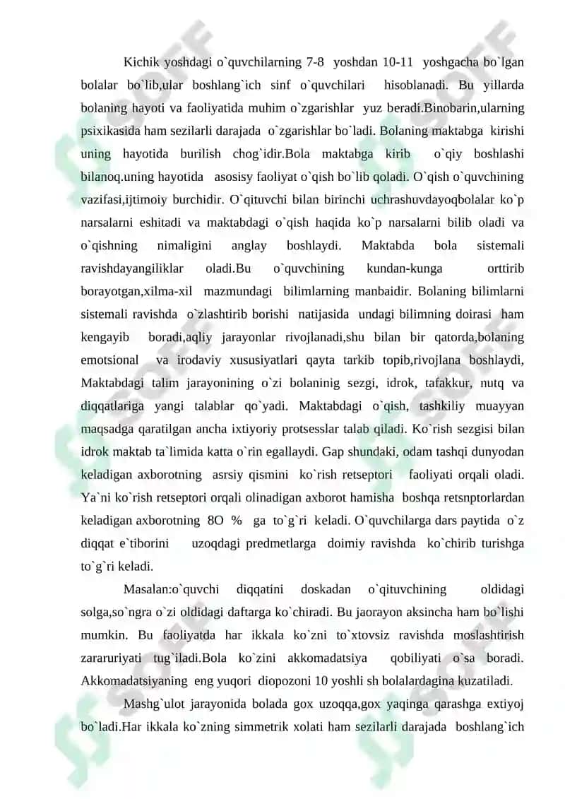 Kichik maktab yoshi davrida o’quv faoliyati 2