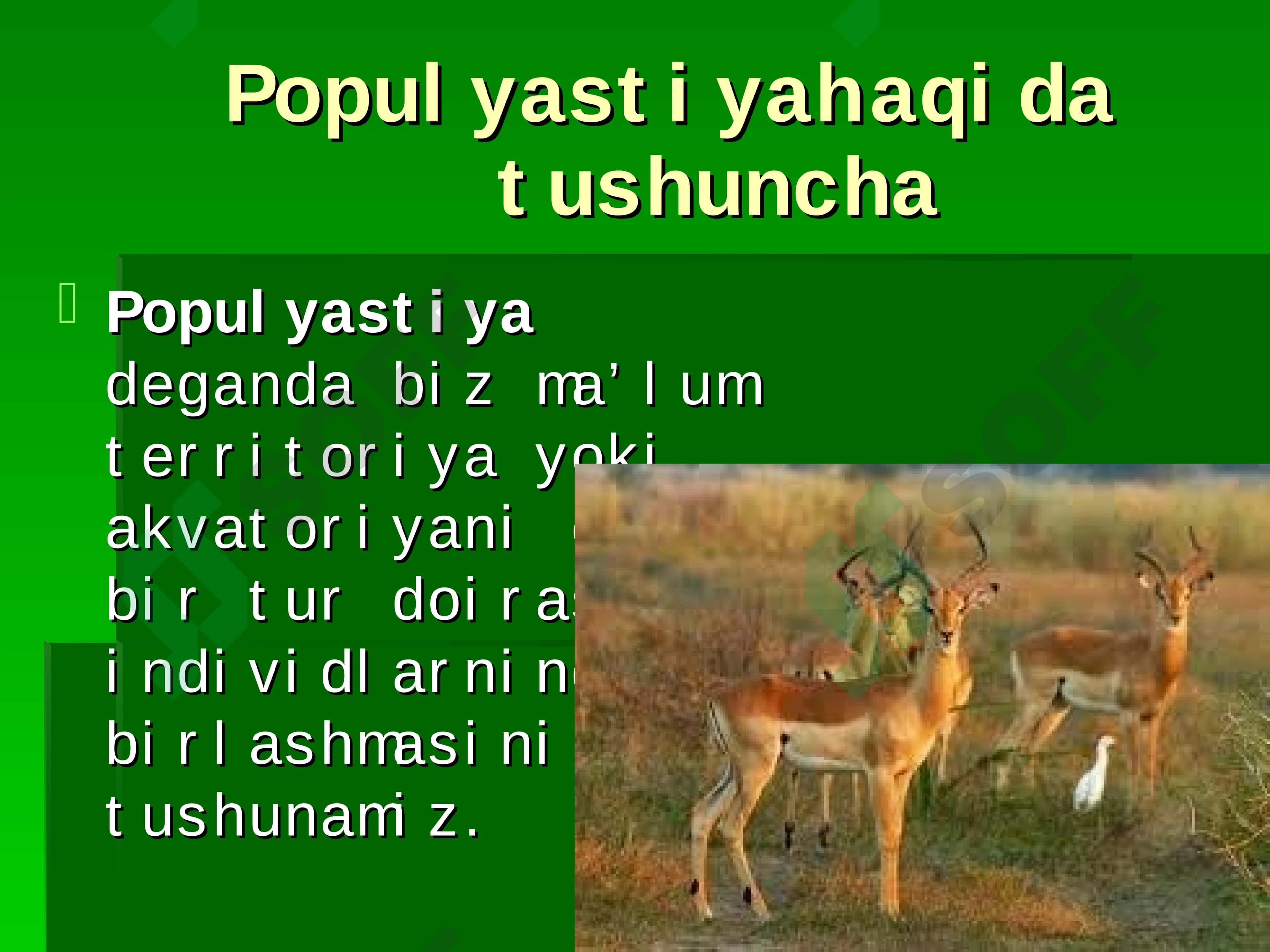 Populyatsiyalar ekologiyasi 2
