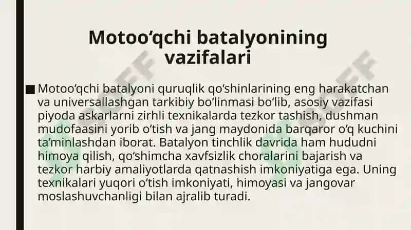 Motooʻqchi bataliyonining jangavor texnikalari 2