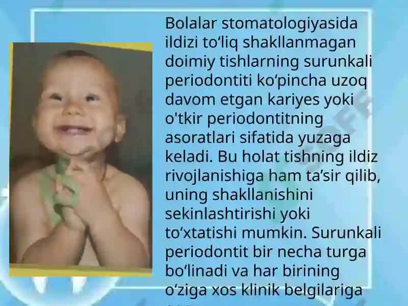 Yosh bolalarda surunkali periodontitlar 2