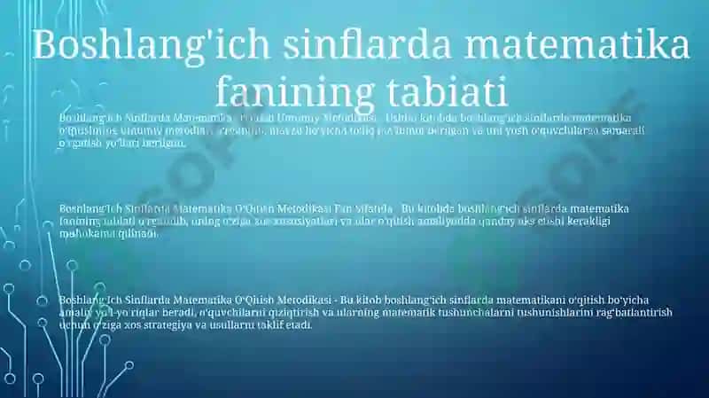 BoshlangʻIch Sinflarda Matematika OʻQitish Umumiy Metodikasi 2