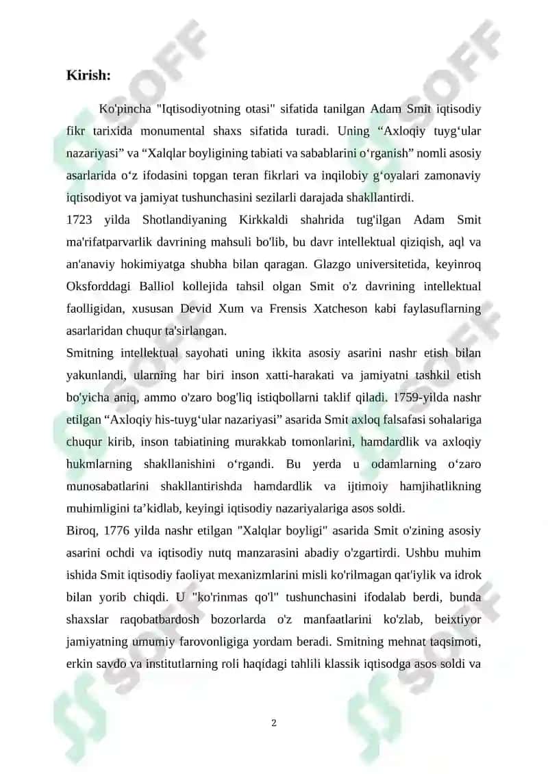 A. SMIT VA UNING IQTISODIY G'OYALARI 2