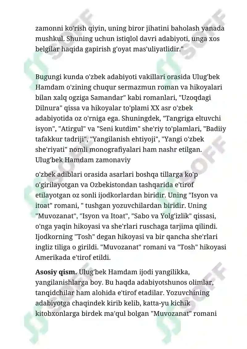 U Hamdam nasrining til xususiyatlari bilan tanishish 2