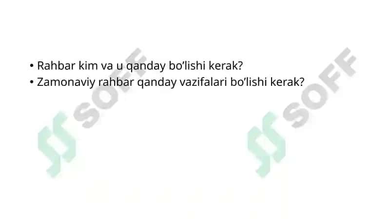 Zamonaviy rahbarlarning vazifalari 2
