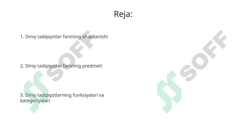 Diniy tadqiqotlar fanining shakllanishi 2