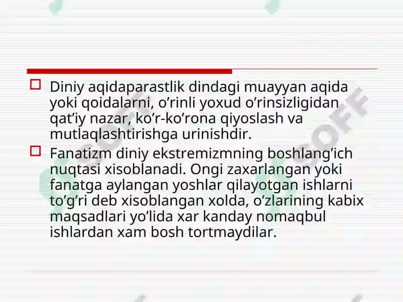 Diniy aqidaparastlikning kelib chiqishi va mohiyati 2