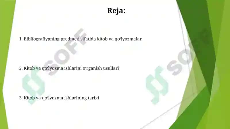Kitob va ktobot ishi tarixi kitobshunoslikning obyekti 2