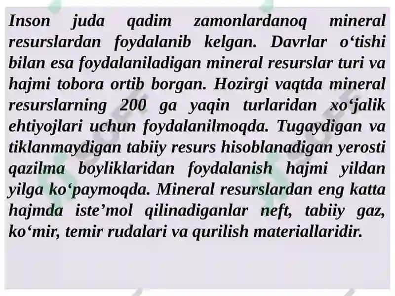 Mineralresurslar geografiyasi 2