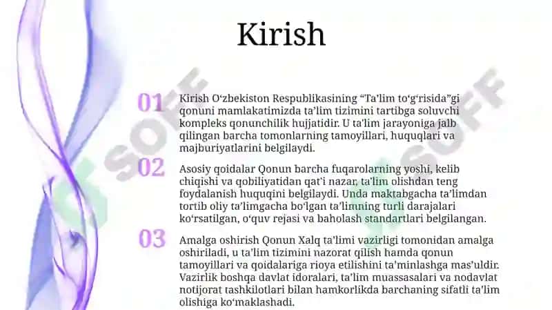 "Ta'Lim To'G'Risida"Gi Qonuni 2