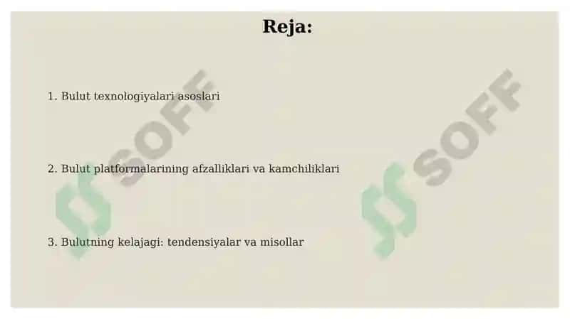 Bulutli yechimlar va bulutli infratuzilmasi raqamli platformalar 2