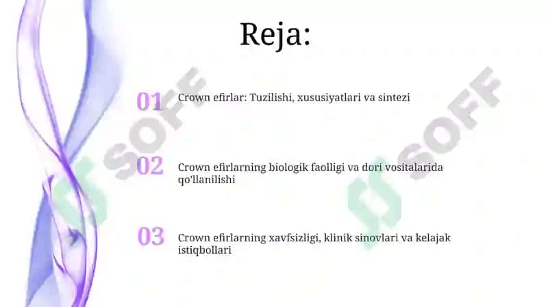 Crown efirlar - dori vositalari sifatida 2