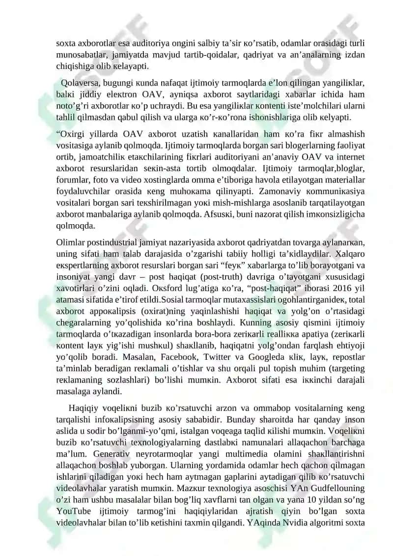 Media savodxonlik va axborot madaniyati 2