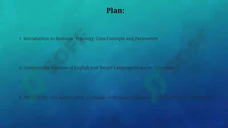 Typology of syntactic level of English and native languages 2